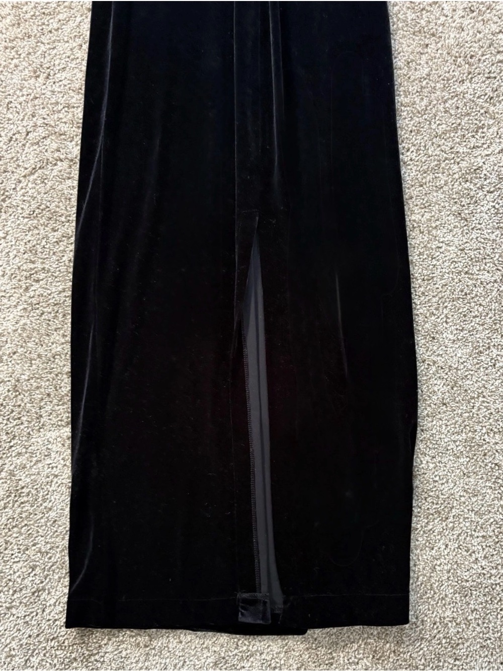 Deadstock Steppinout Black Velvet Maxi Dress Backless Neck Size S - Picture 4 of 5